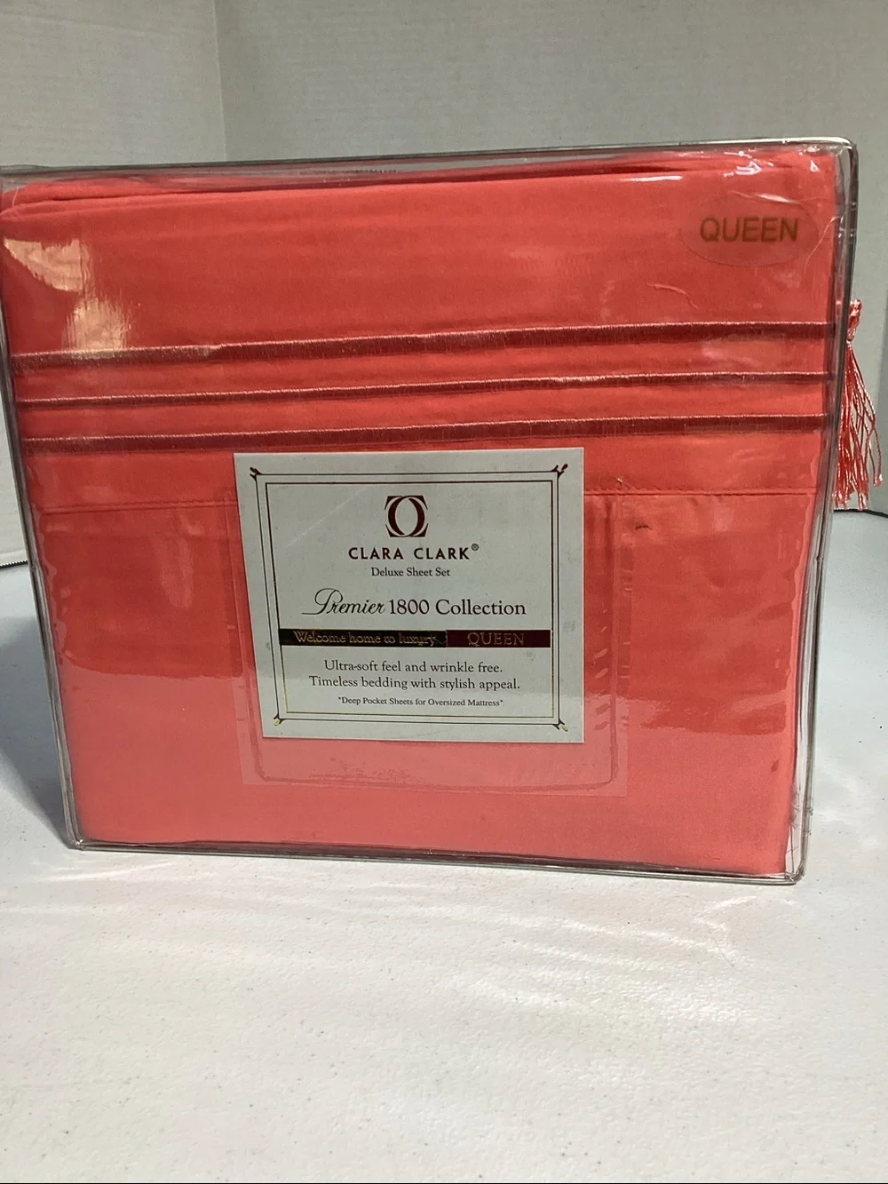 Clara Clark Coral Premier 1800 Collection Queen Sheet Set